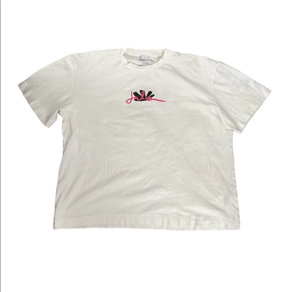 White graphic T-shirt from Zara. Mens large.
